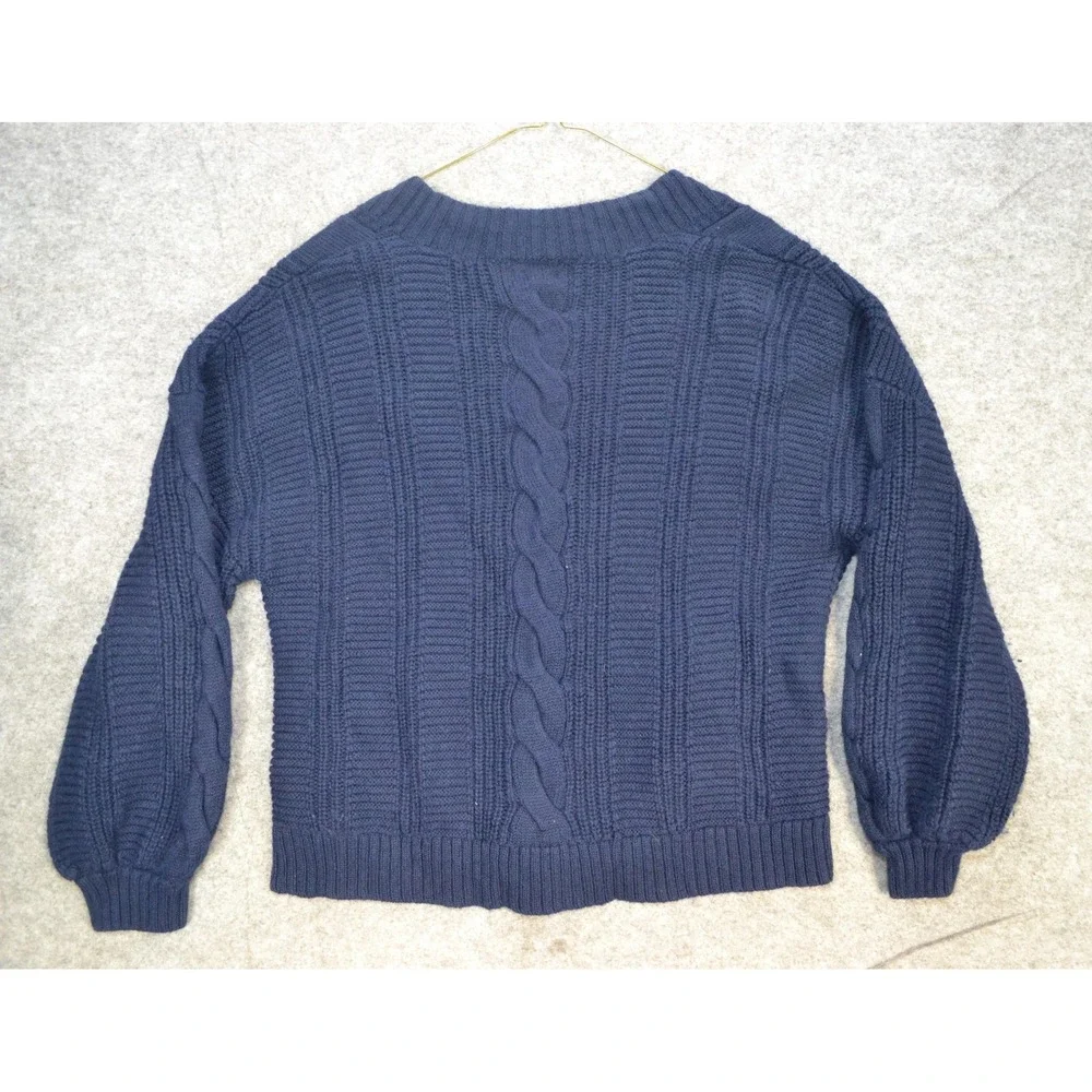Nation LTD Cardigan Sweater Womens M Navy Cable Knit Alpaca Pockets‎ Los Angeles - Picture 11 of 16